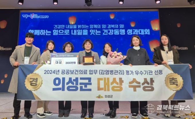 의성군, 공공보건의료 분야 종합평가 ‘대상’ 수상