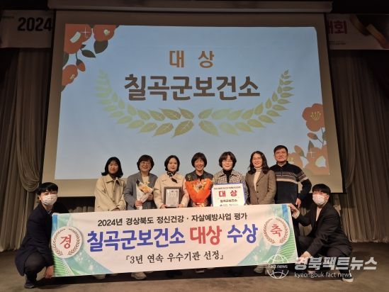 칠곡군, 경상북도 정신건강‧자살예방사업 대상 수상