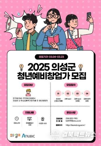 의성군, 청년예비창업가 육성사업 참여자 모집