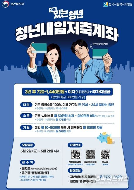 청년내일저축계좌 모집 홍보물.
