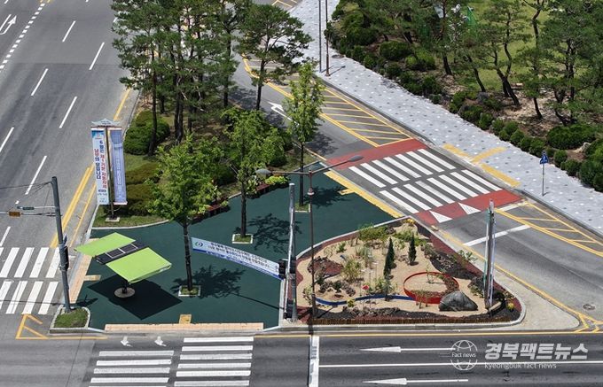 안동시, 영호대교 북단 교통섬 정원화 사업 마무리