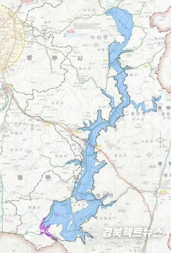 영주댐 낚시금지구역 위치도