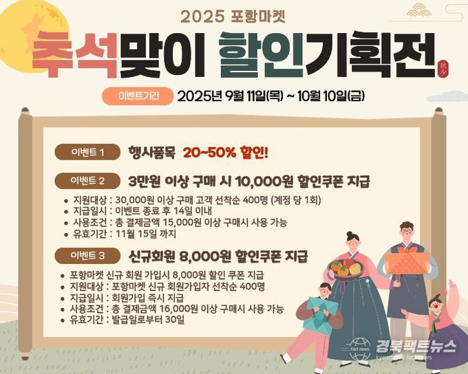 포항마켓 추석맞이 할인기획전’ 홍보 이미지.