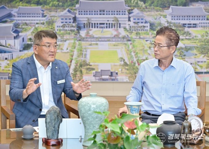 김학동 예천군수, 경북도 방문해 지역현안 사업 건의